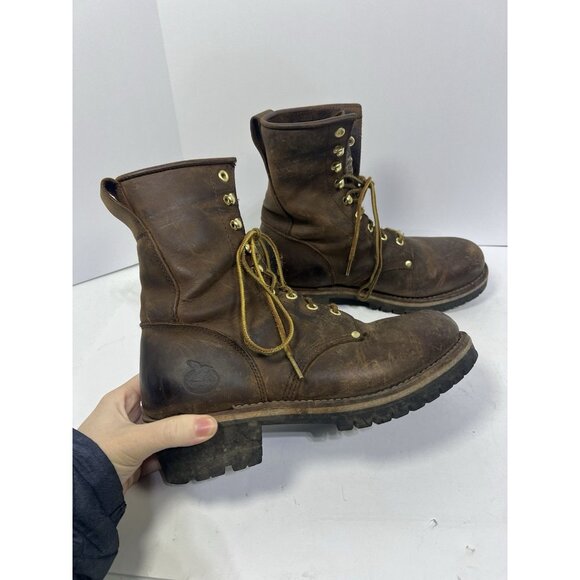 Georgia Boots Logger 8" Waterproof Leather Size 10.5W Outdoor Work - Picture 2 of 7